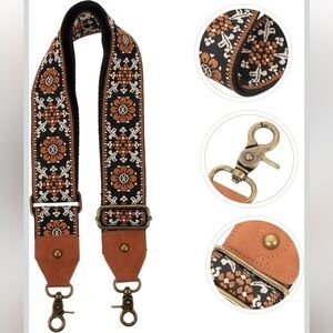Bohemian Jacquard Embroidered Adjustable Crossbody Wide Camera / Bag Strap